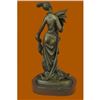 Image 4 : Classical Victorian Woman Bronze Statue Lady Feather Sculpture