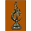 Image 4 : Venus on the Moon Bronze Sculpture on Marble Base Figurine