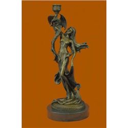 Hot Cast Dragon Lady Candle Holder Bronze Sculpture