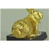 Image 3 : 24K Gold Plated Easter Bunny Card Holder Sculpture