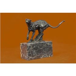 Panther Bronze sculpture on Marble Base Figurine