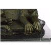Image 3 : Female African Wildlife Lion Bronze Sculpture on Marble Base Statue