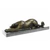 Image 6 : Patient And Loving Greyhound Dog Bronze Sculpture on Marble Base Statue