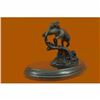 Image 3 : Fox Wild Animal Bronze Statue on Marble Base Sculpture