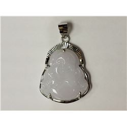 Sterling Silver Jade Buddha Pendant Retail $150