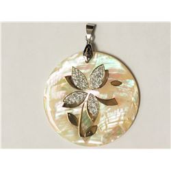 Sterling Silver Mother of Pearl Pendant with Spring Design Retail $60