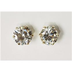10KT Yellow Gold Cubic Zirconia Stud Earrings Retail $200