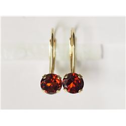 14KT Yellow Gold Garnet Earrings Retail $200