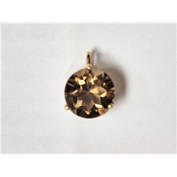 10KT Yellow Gold Smokey Quartz Pendant Retail $100