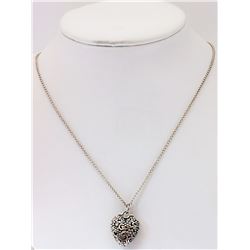 Sterling Silver Heart Shaped Necklace Retail $100