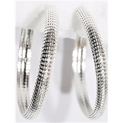 Sterling Silver Large Half Hoop Earrings. Retail $120