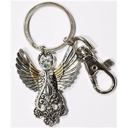 Metal Charm Crystal Angel Keychain. Retail $80
