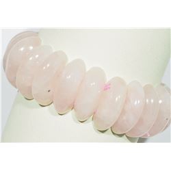 Genuine Rose Quartz Flexible Bracelet. Retail $150
