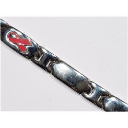 Stainless Steel "Think Pink" Breast Cancer Ribbon Bracelet. Retail $210