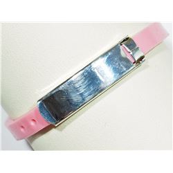 Pink Adjustable Bracelet with Metal Clasp.