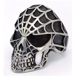 Stainless Steel Men's Spider Web Skull Ring. Retail $60