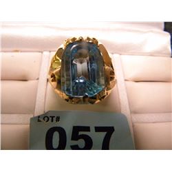 STAMPED 14K GOLD , TOPAZ MENS RING