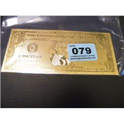 24K AMERICAN DOLLAR COLLECTIBLE $1.00 GOLD FOIL BILL
