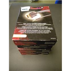 4 ROCKETFISH VGA/3.5MM STEREO AUDIO CABLE (12FT)