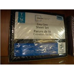 NEW MAINSTAYS 250 THREAD COUNT BLACK SHEET SET