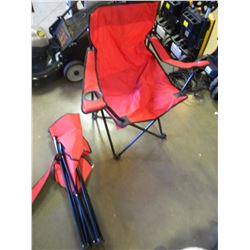 2 RED FOLDING COT CHAIRS