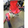 Image 1 : 2 RED FOLDING COT CHAIRS