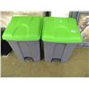 Image 1 : 2 NEW GREEN TOP RECYCLE BINS