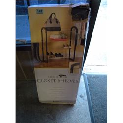 BOXED FAUX LEATHER CLOSET SHELF