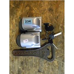 2 NEW SHIFTER ANTI THEFT DEVICES FOR VEHICLES WITH KEYS/VINTAGE BOTTLE OPENER