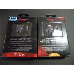 2 NEW ROCKETFISH 12FT AUDIO CABLES