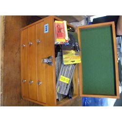 3 DRAWER WOOD TOOLBOX AND CONTENTS