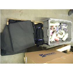 GREY BIN OF YARN/SEWING MATERIAL