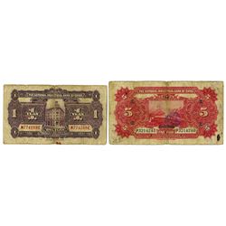 National Industrial Bank of China, 1924 & 1931 "Shanghai" Branch Issue Pair.