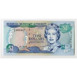 Bermuda Monetary Authority, $2, 7 May 2007, Issued Banknote Rarity.