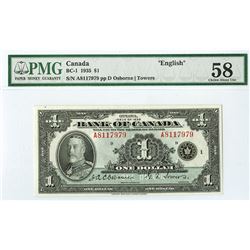 Banque Du Canada, 1935 Issued Banknote.