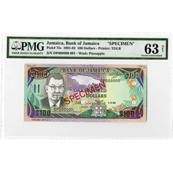 Bank of Jamaica, 1993 Specimen Banknote.