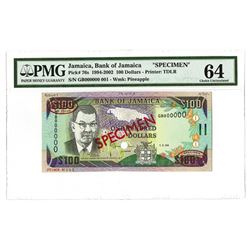 Bank of Jamaica, 1994 Specimen Banknote.