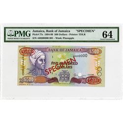 Bank of Jamaica, 1994 Specimen Banknote.