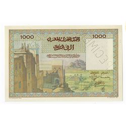 Banque d'Etat du Maroc, ND (ca. 1951), Specimen Note