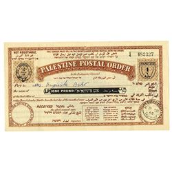 Palestine Postal Order, 1945 Issued Certificate.