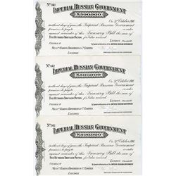 Imperial Russian Government 1915 Treasury Bill Trio.