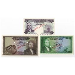 Banque Central de Tunisie, ca. 1958, Specimen Trio