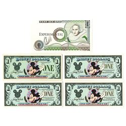 Walt Disney, 1980s-1990s, Group of 5 Issued Notes