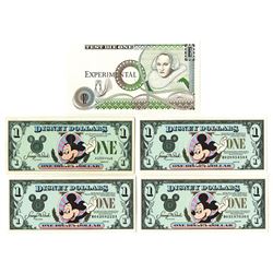 Walt Disney, 1980s-1990s, Group of 5 Issued Notes