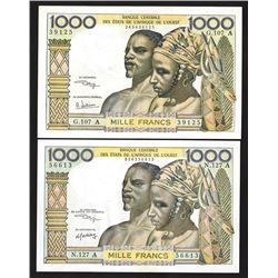 Banque Centrale des Etats de l'Afrique de l'Ouest, 1959-65, Pair of Issued Notes