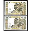 Image 1 : Banque Centrale des Etats de l'Afrique de l'Ouest, 1959-65, Pair of Issued Notes