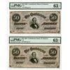 Image 1 : Confederate States of America, 1864, T-66, Sequential Pair.