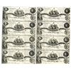Image 1 : Confederate States of America, September 2nd, 1861, $5 Uncut Sheet of 8 Notes.