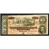 Image 1 : CSA 1864 $10 Note with 1878 Overprint on back with Advertisement for Railroad Route to N.Georgia Fai