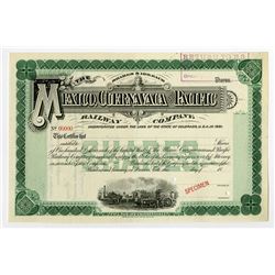 Mexico, Cuernavaca and Pacific Railway Co., ca.1880-1900 Specimen Stock Certificate